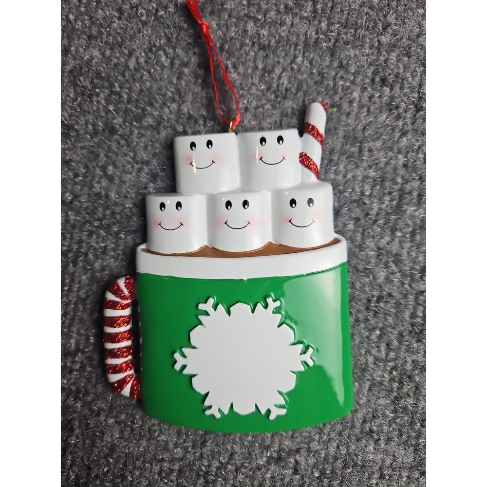 Personalized Christmas Ornament Marshmallow Mug Of Five,Custom Name‎ Family Of 5